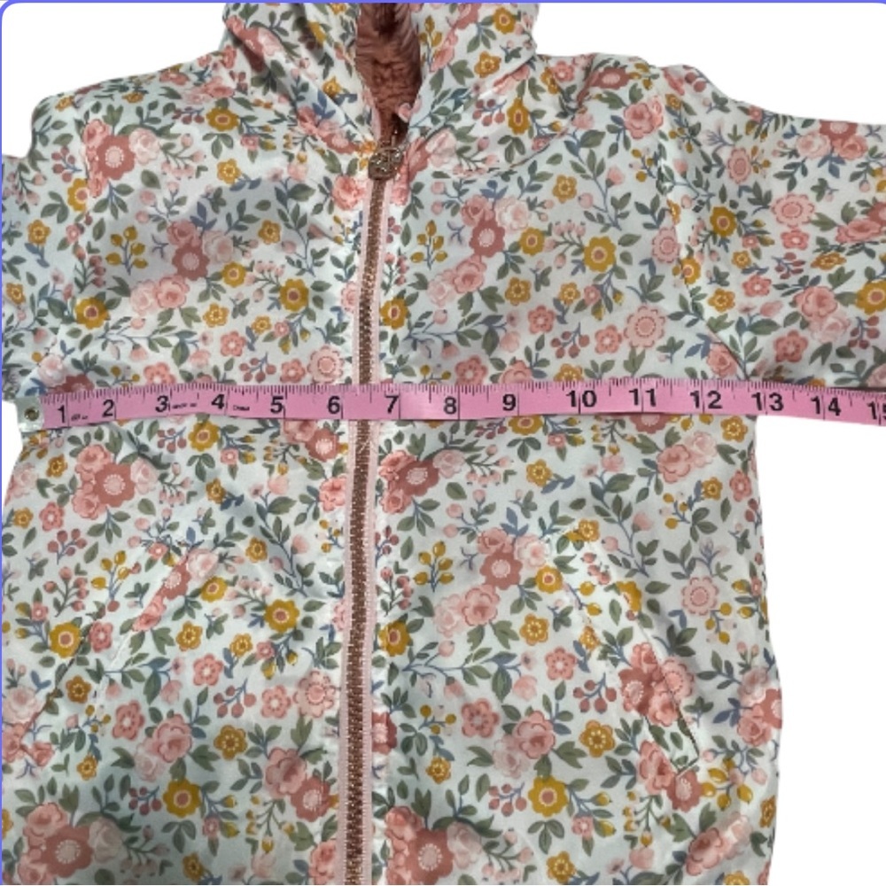 Nicole Miller Reversible Floral Hooded Jacket with Pink and Yellow Accents - Picture 7 of 11